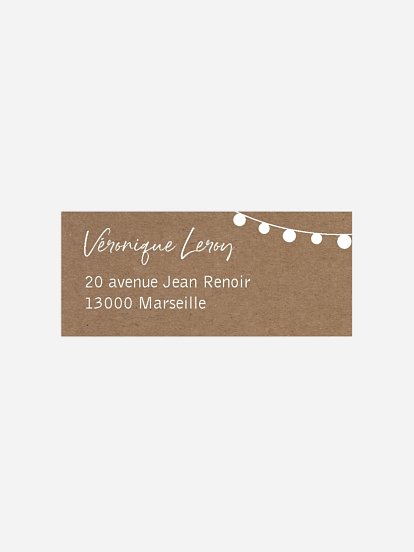 étiquette expéditeur anniversaire Guirlande lumineuse