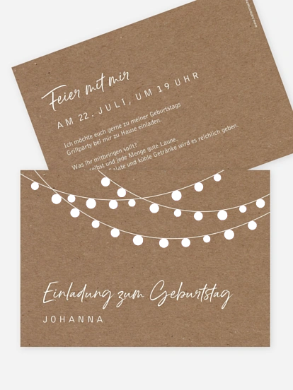 Einladung 30. Geburtstag Lichterzauber