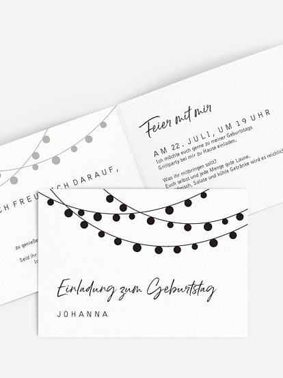 Einladung 40. Geburtstag Lichterzauber