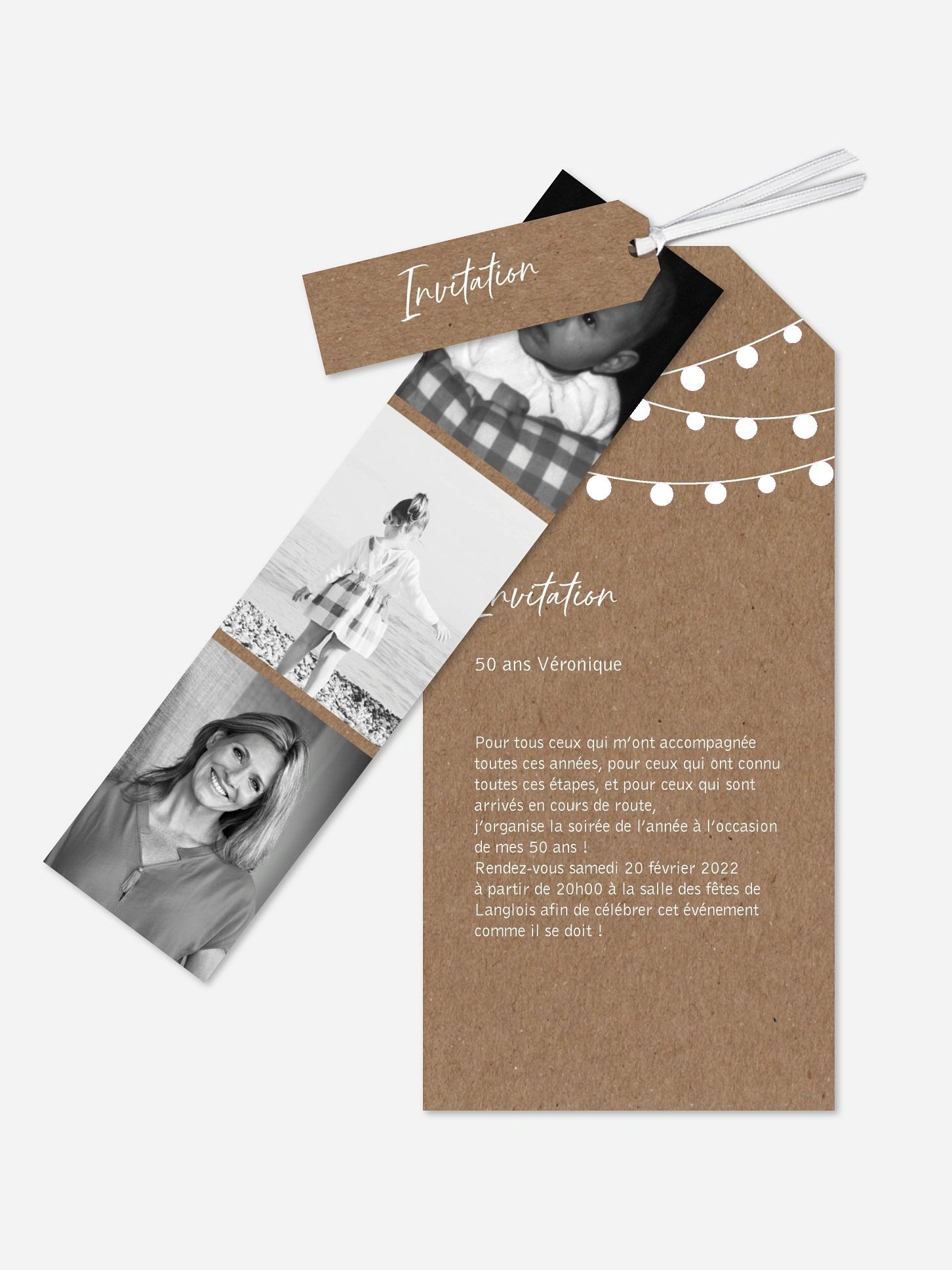 invitation anniversaire 50 Guirlande lumineuse