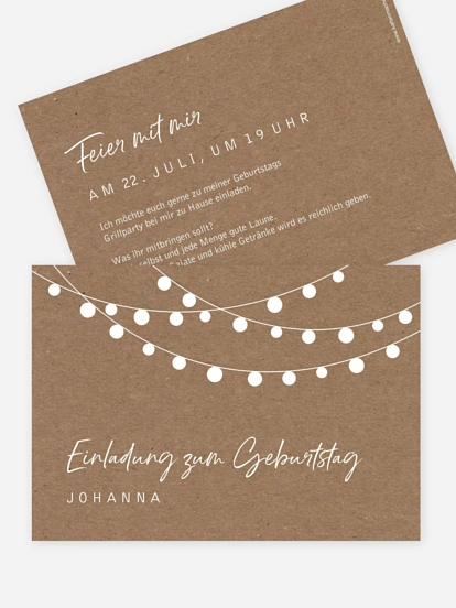 Einladung 50. Geburtstag Lichterzauber