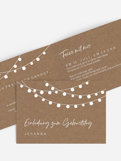 Einladung 50. Geburtstag Lichterzauber