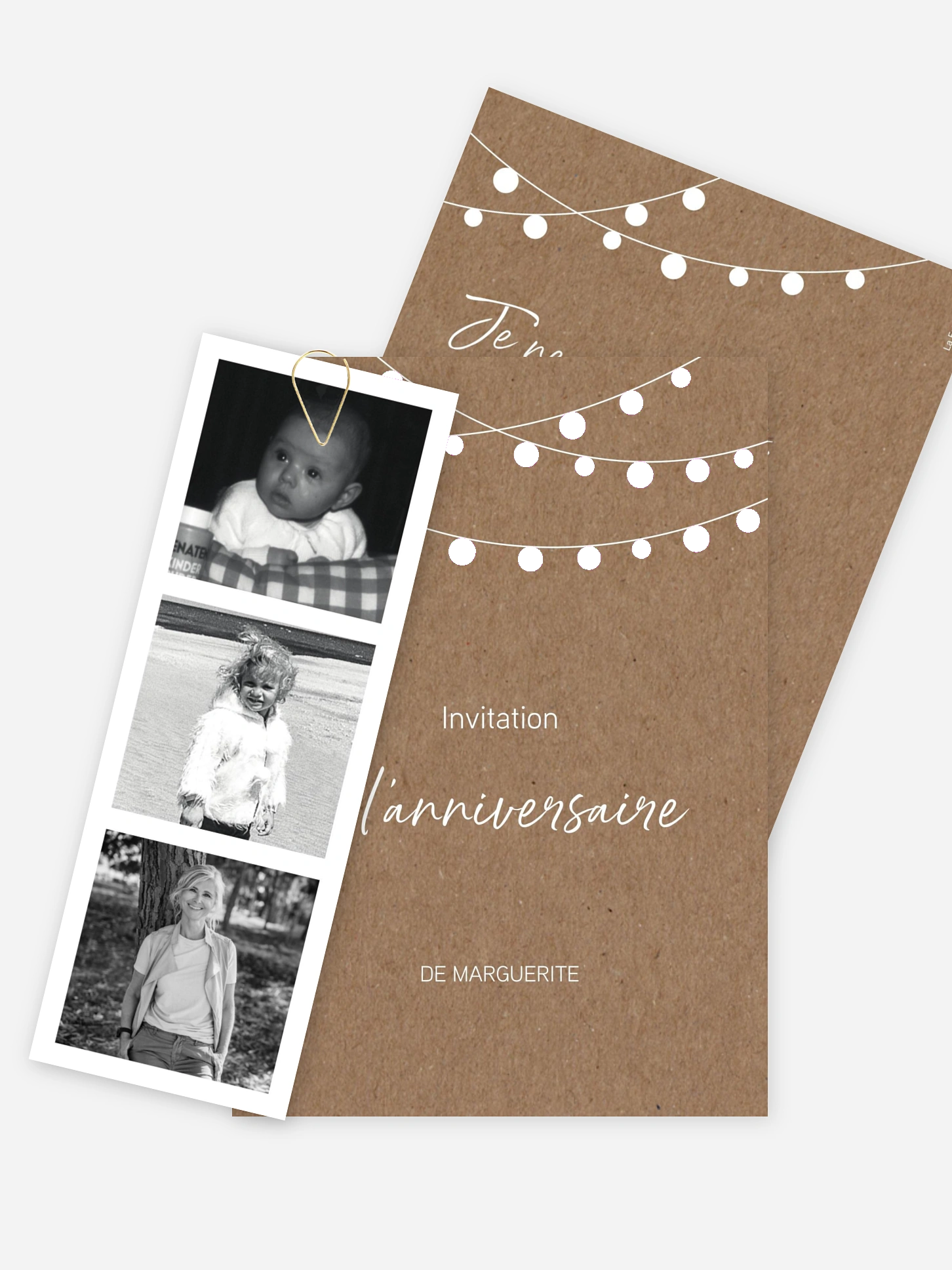 invitation anniversaire 60 Guirlande lumineuse