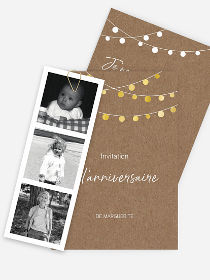 invitation anniversaire 60 Guirlande lumineuse