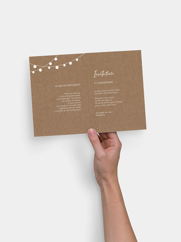 invitation anniversaire Guirlande lumineuse