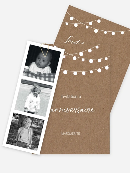 invitation anniversaire Guirlande lumineuse