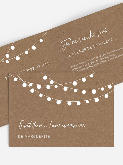 invitation anniversaire Guirlande lumineuse