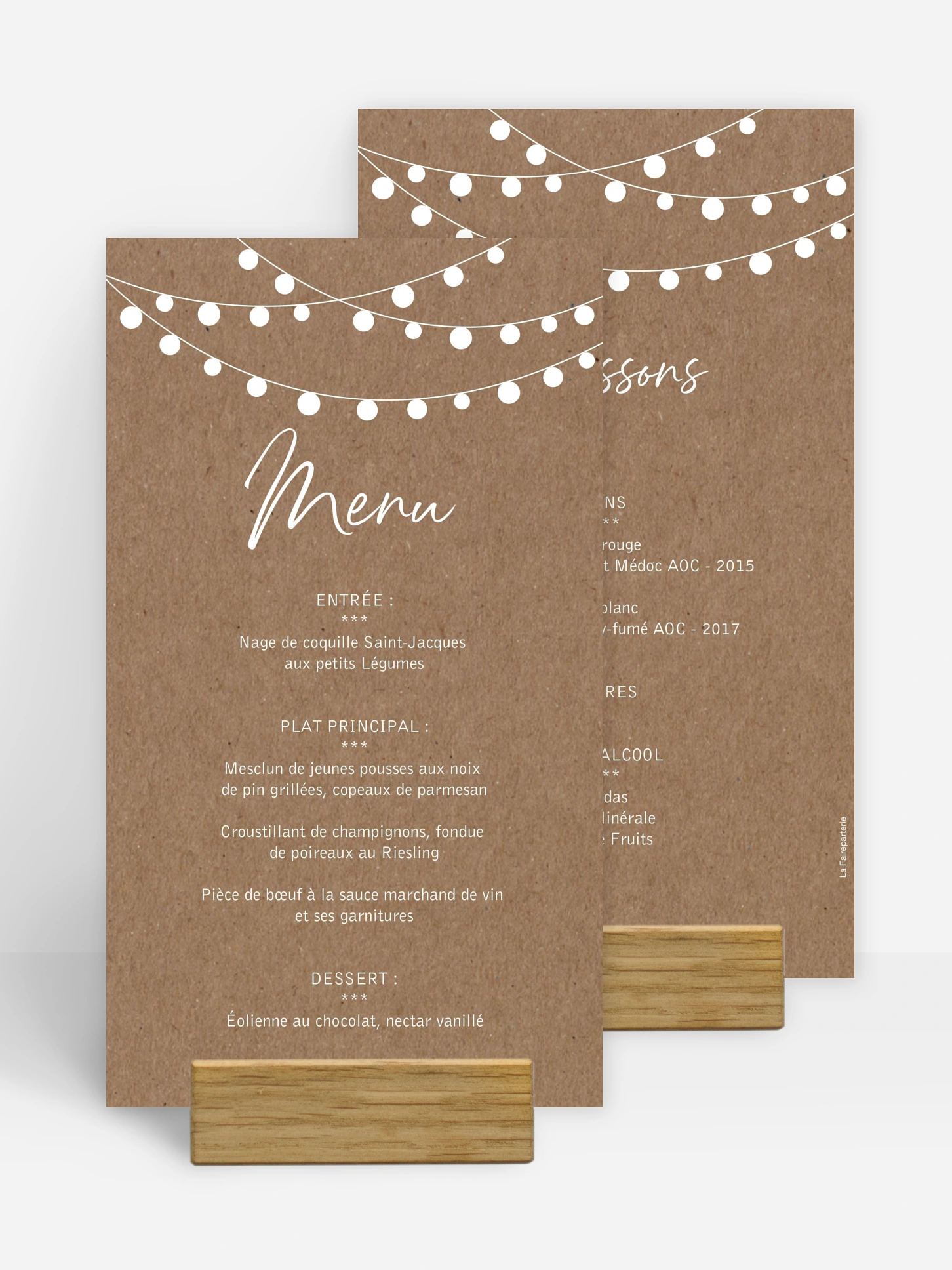 menu anniversaire Guirlande lumineuse