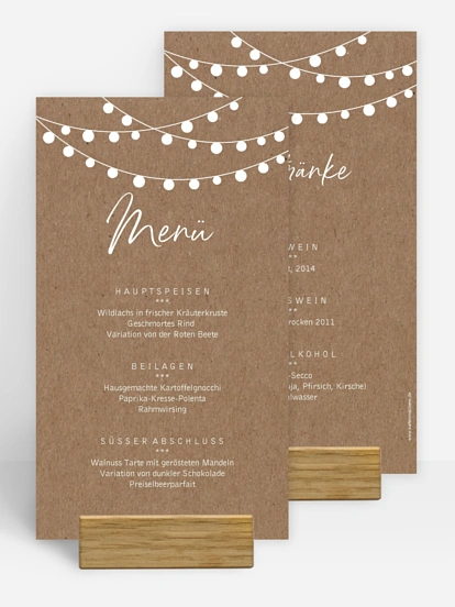 Menükarte Geburtstag Lichterzauber