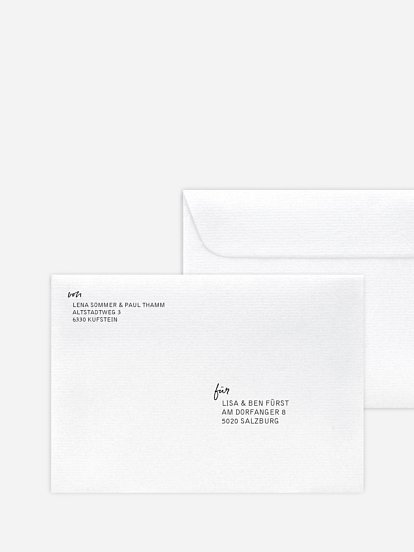 Bedruckter Briefumschlag Hochzeit Lichterzauber