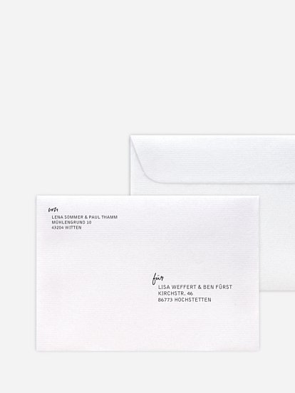 Bedruckter Briefumschlag Hochzeit Lichterzauber