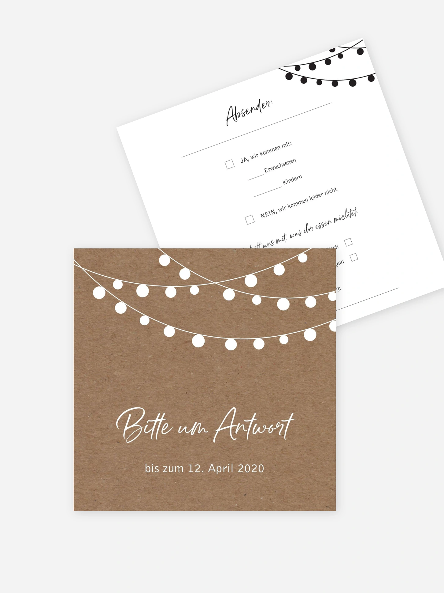Antwortkarte Hochzeit Lichterzauber