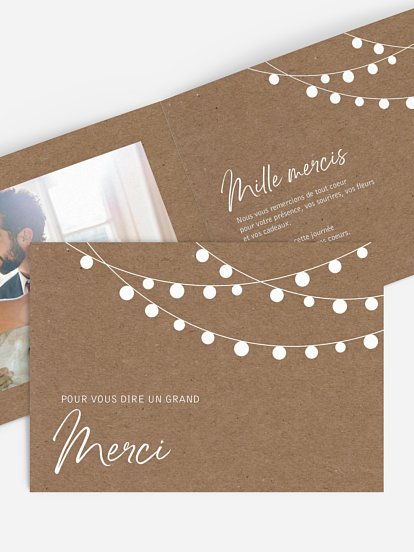 Carte de remerciements Guirlande lumineuse