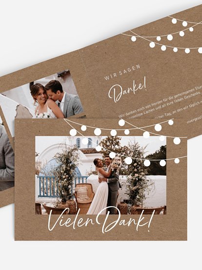 Dankeskarte Hochzeit Lichterzauber
