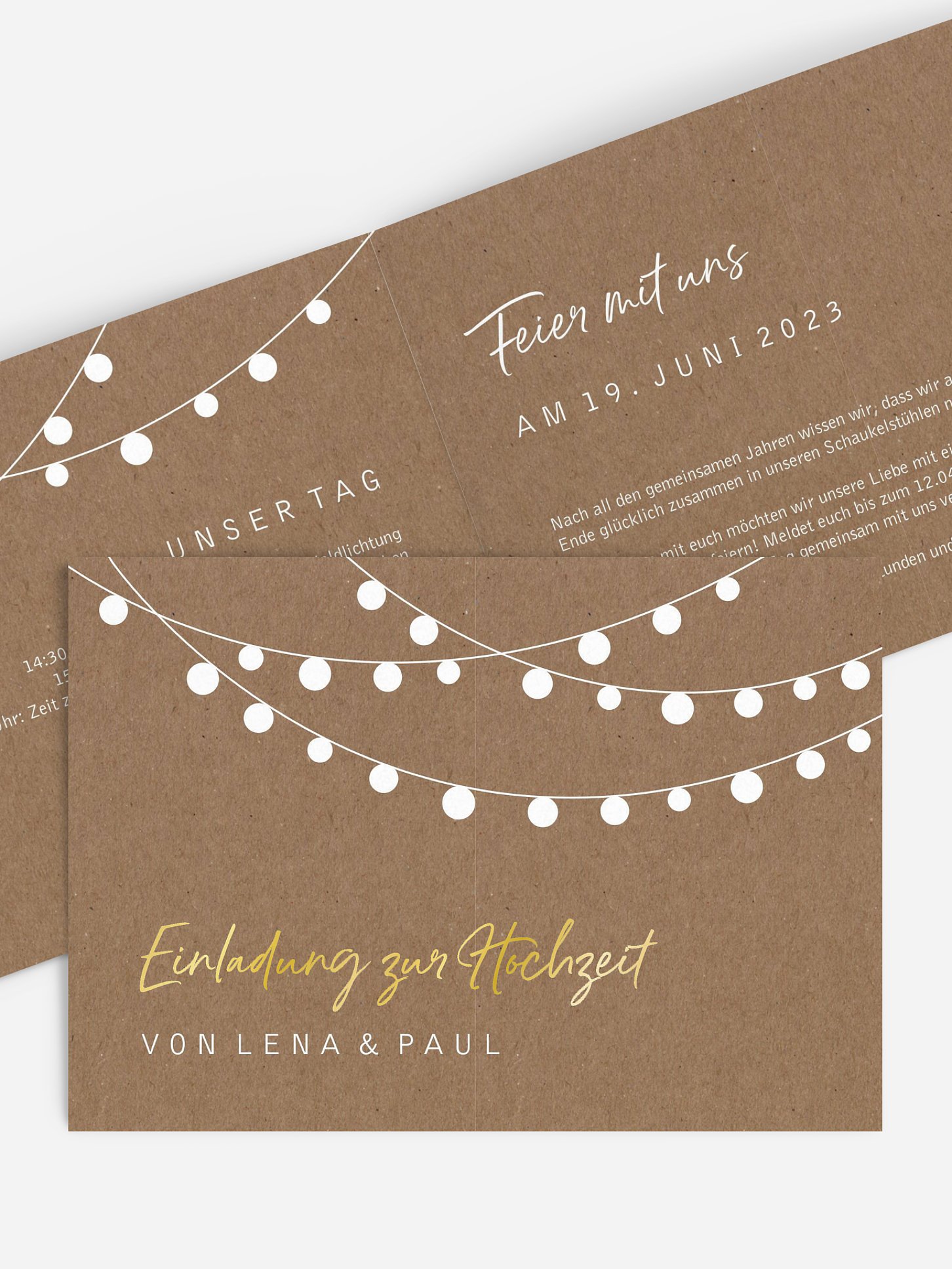 Hochzeitseinladung Lichterzauber