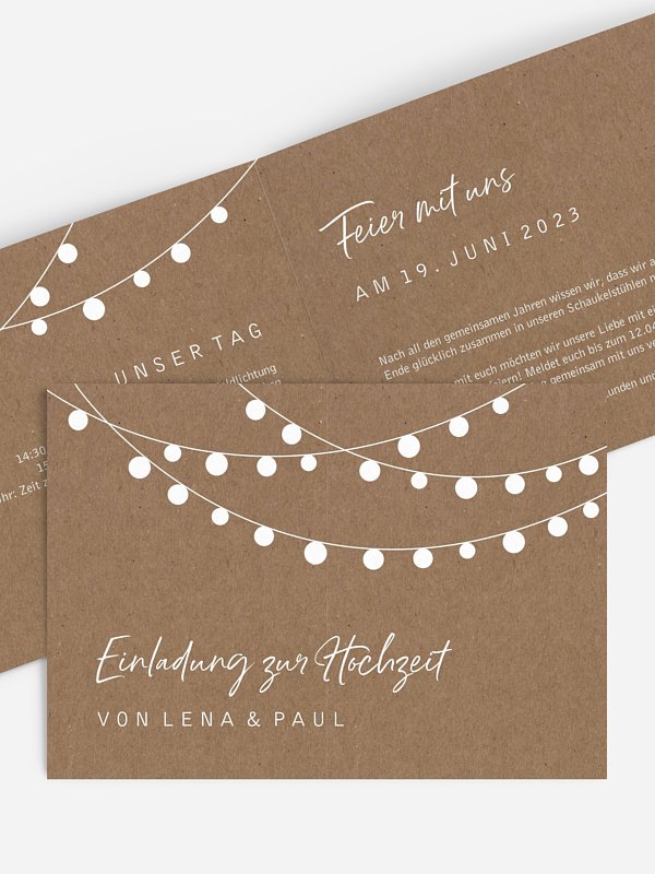 Hochzeitseinladung Lichterzauber