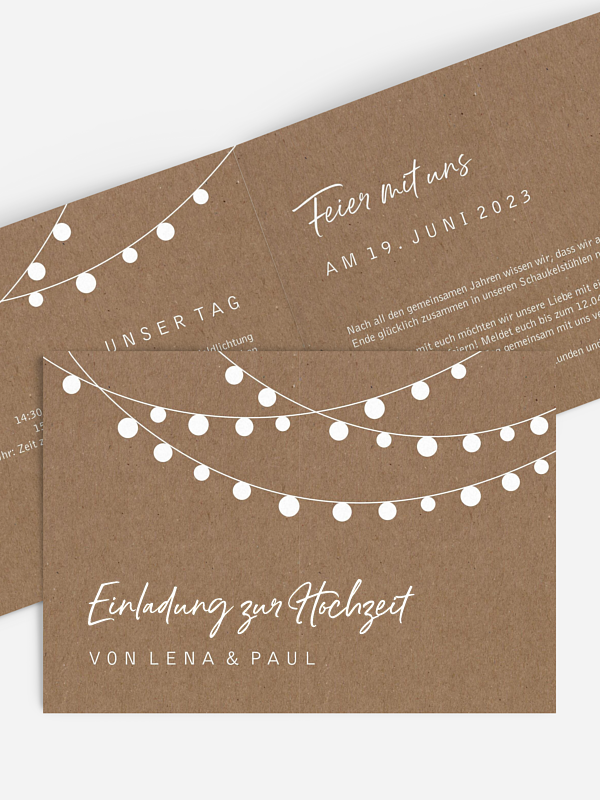 Hochzeitseinladung Lichterzauber