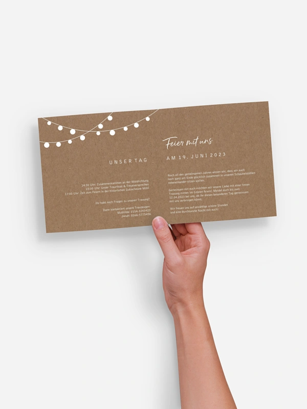Hochzeitseinladung Lichterzauber