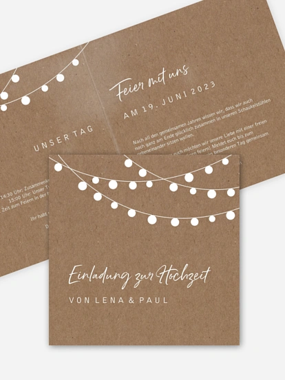 Hochzeitseinladung Lichterzauber