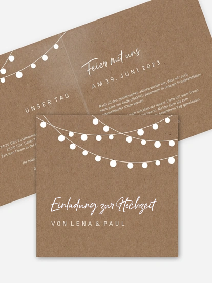Hochzeitseinladung Lichterzauber