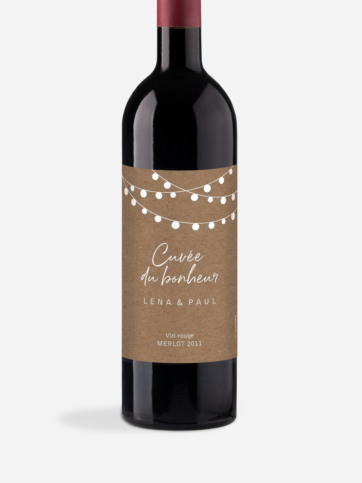Étiquette bouteille Guirlande lumineuse