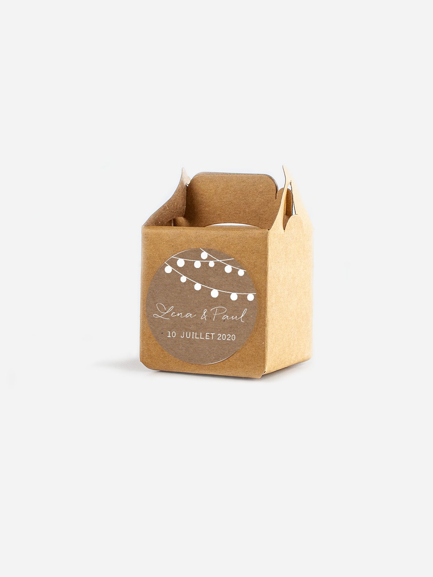 Étiquette cadeau mariage Guirlande lumineuse