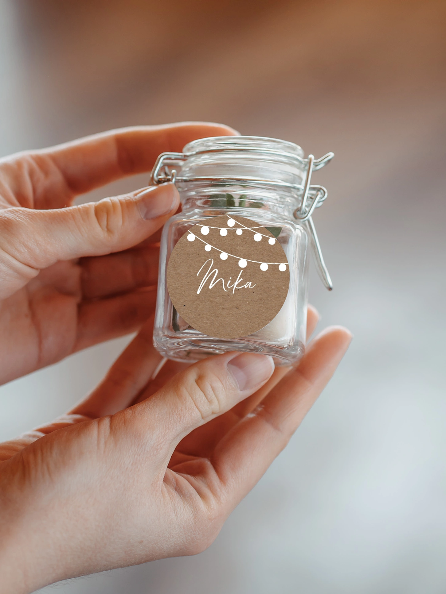Geschenkaufkleber personalisiert Lichterzauber