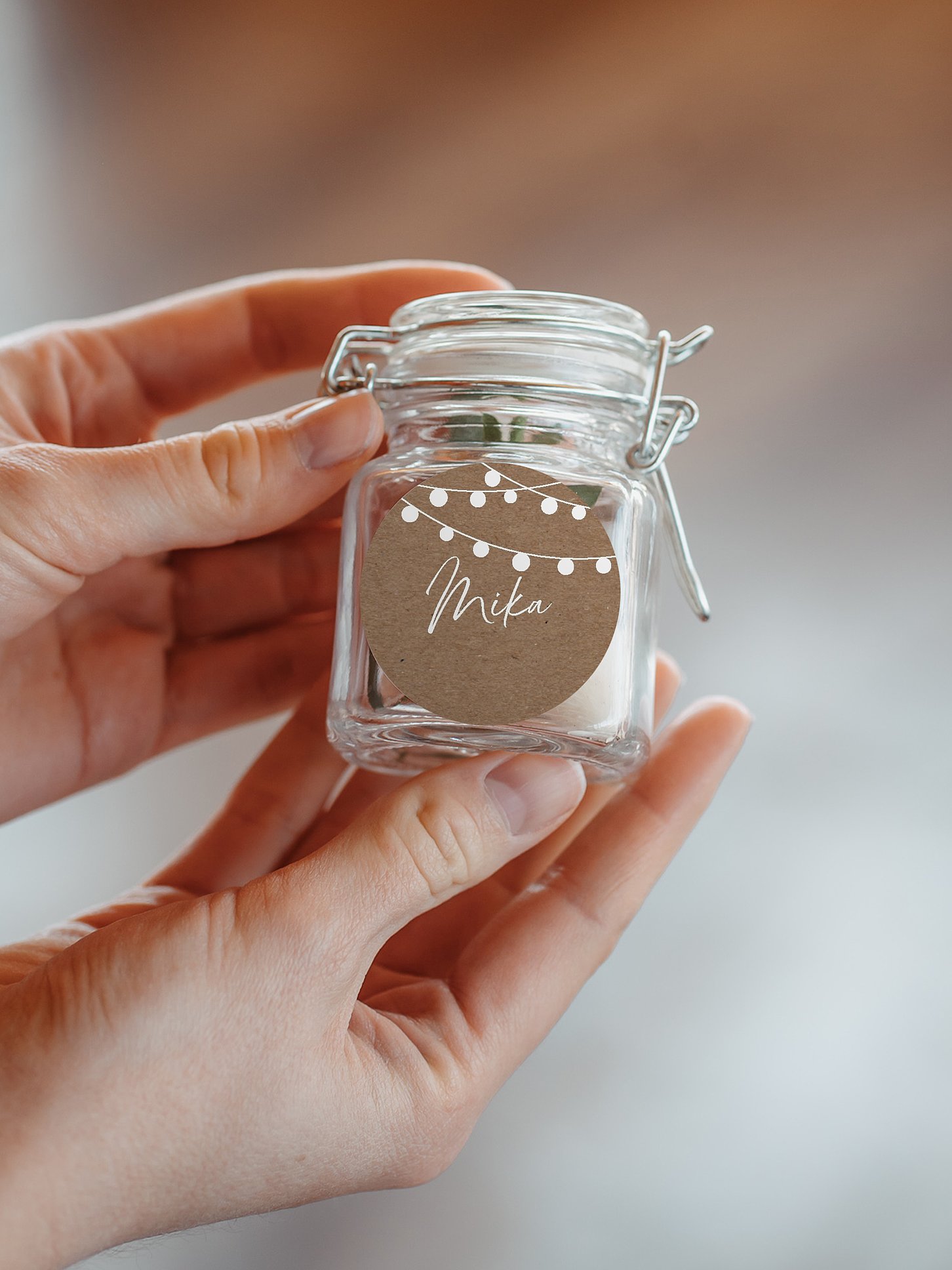Geschenkaufkleber personalisiert Lichterzauber