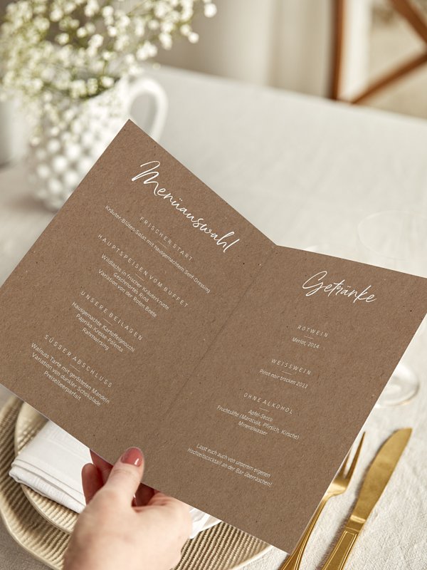 Menükarte Hochzeit Lichterzauber