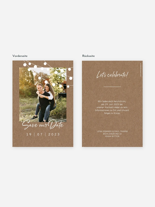Save-the-Date Karte Lichterzauber