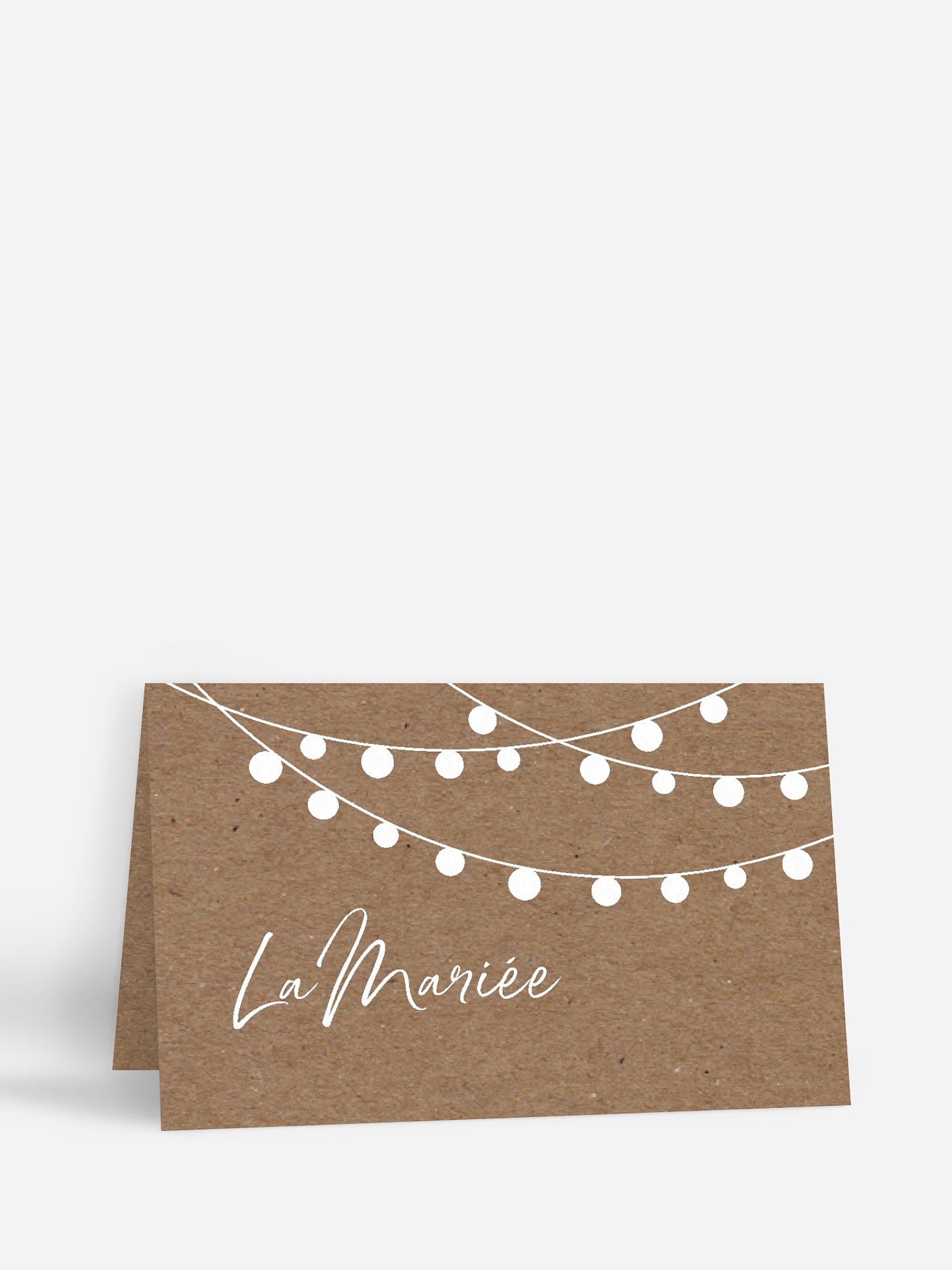 Marque-place mariage Guirlande lumineuse