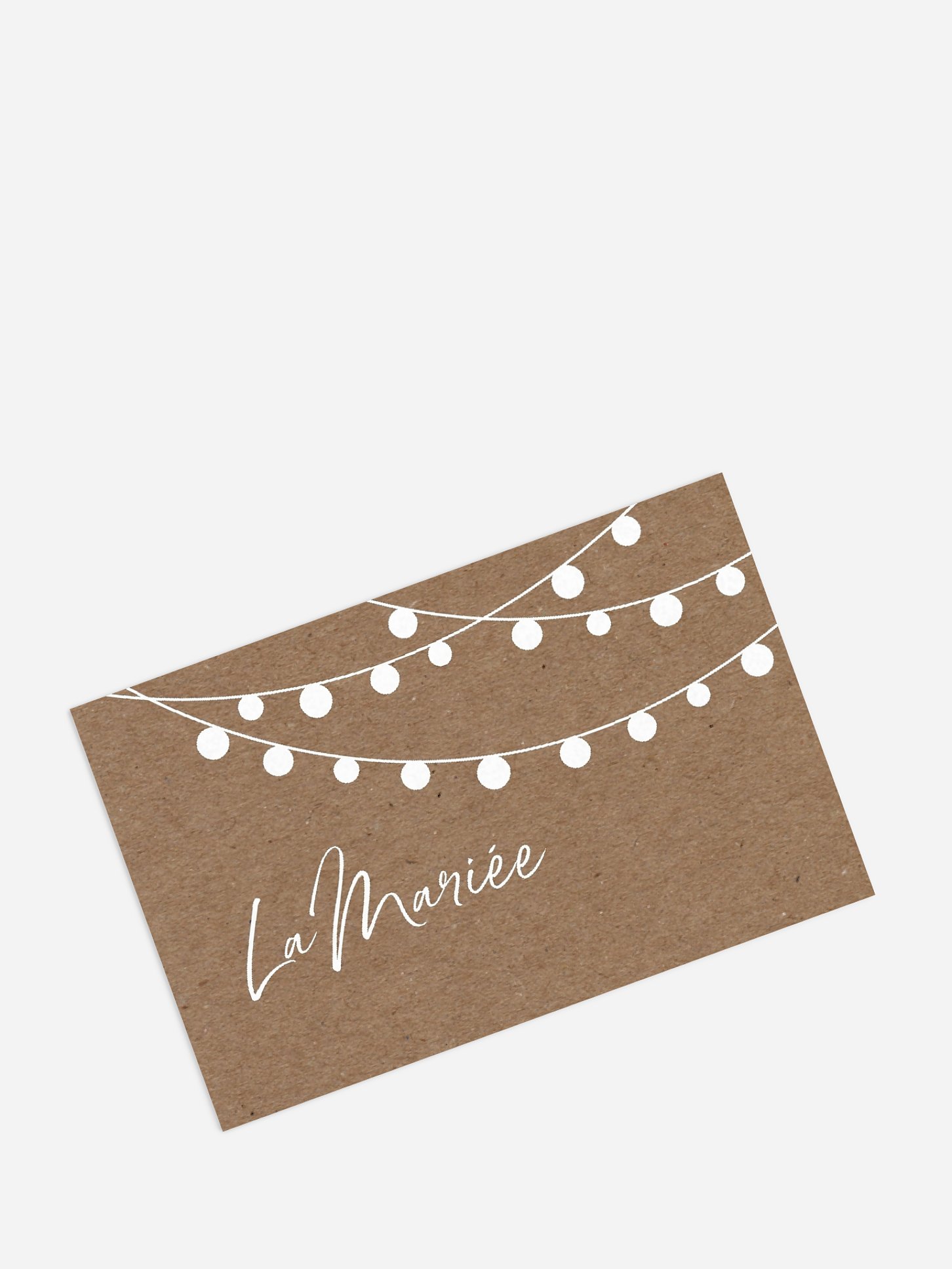 Marque-place mariage Guirlande lumineuse