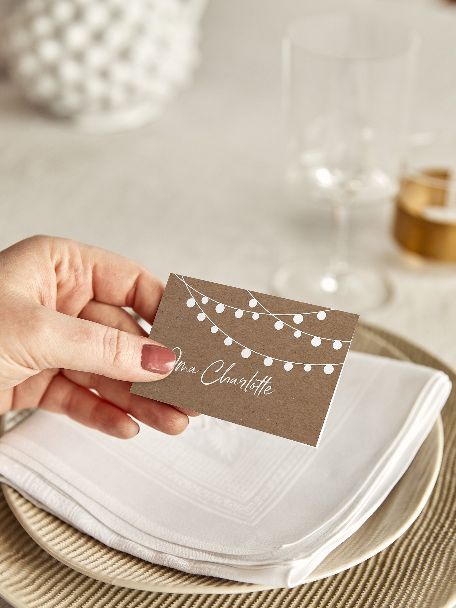 Tischkarte Hochzeit Lichterzauber