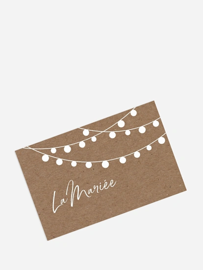 Marque-place mariage Guirlande lumineuse