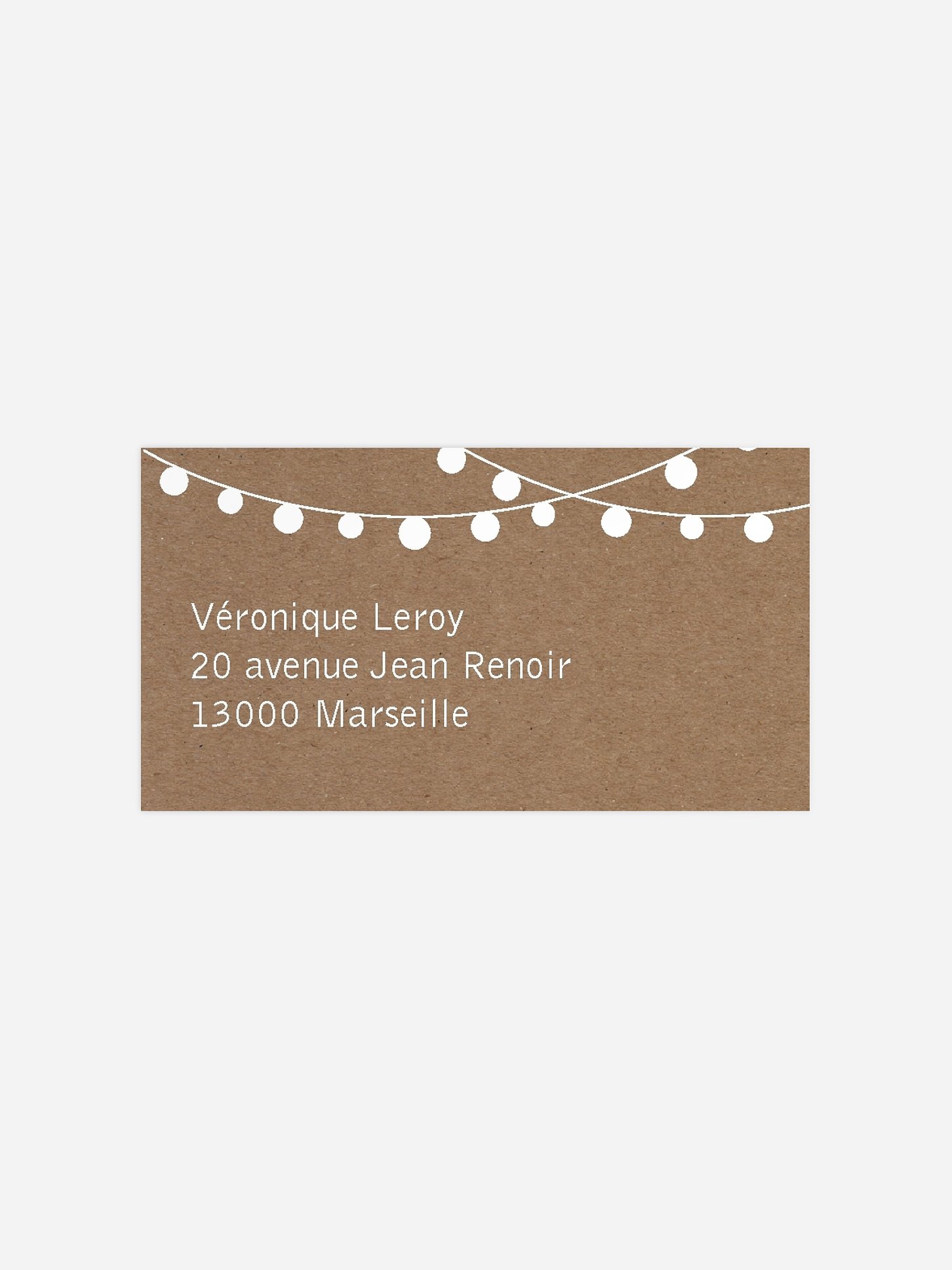 étiquette destinataire anniversaire Guirlande lumineuse