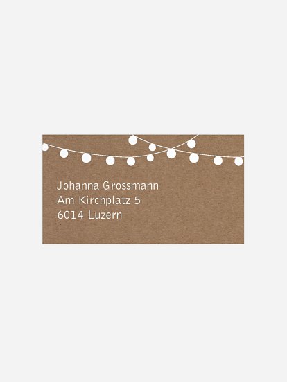 Empfängeraufkleber Party Lichterzauber