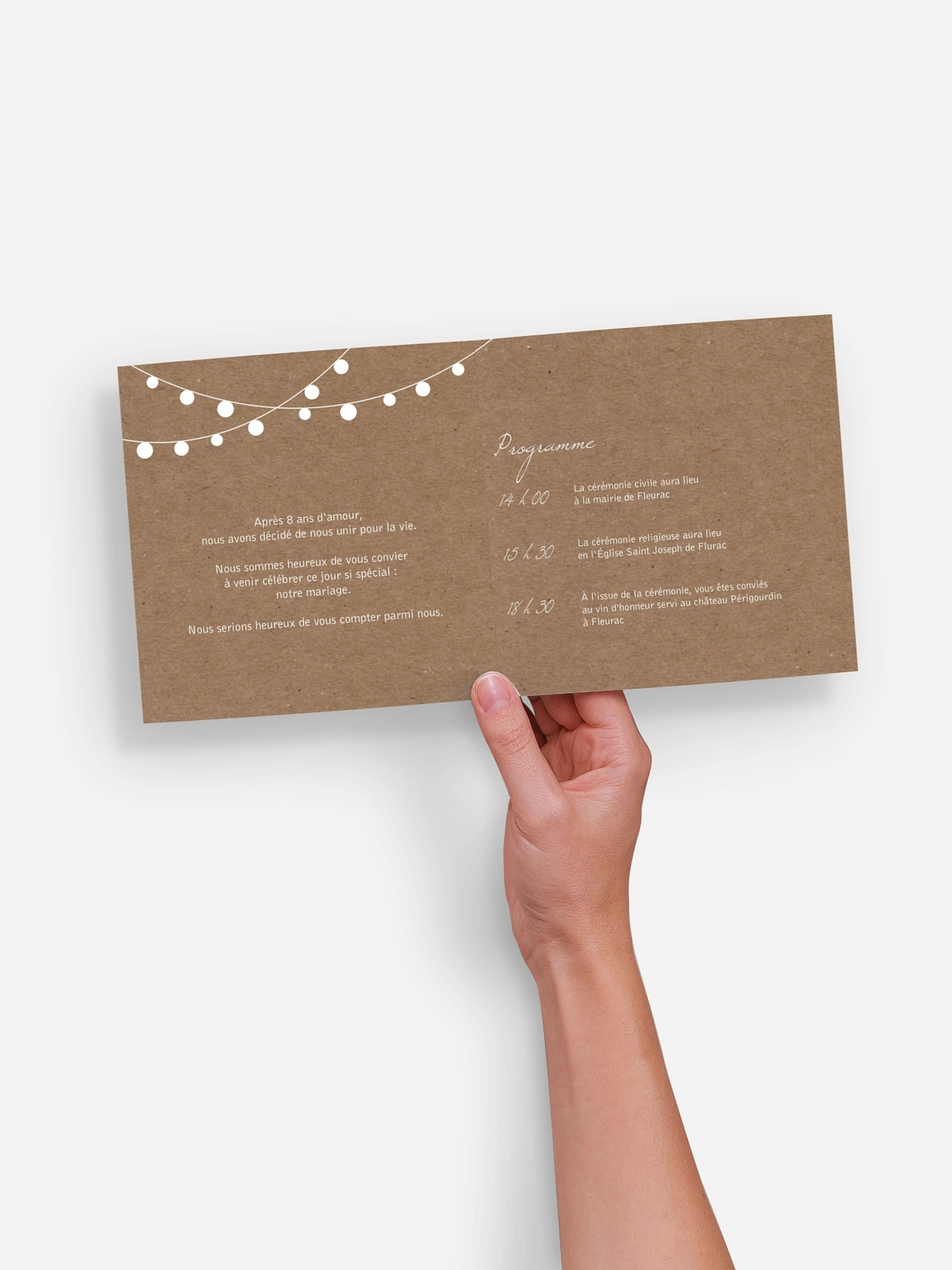 Faire-part de mariage Guirlande lumineuse