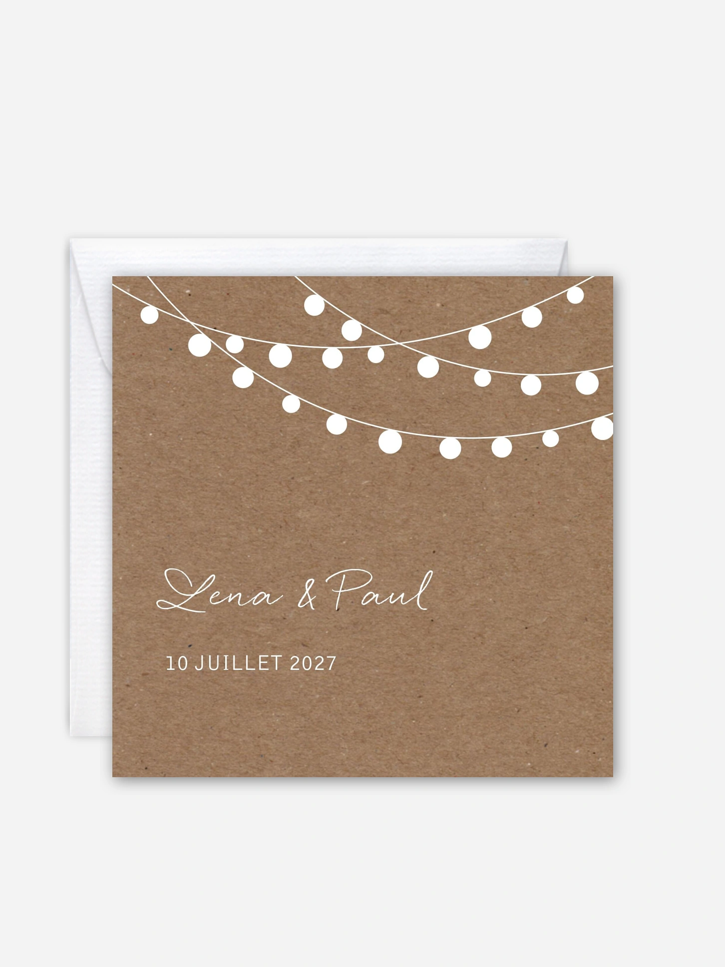 Faire-part de mariage Guirlande lumineuse