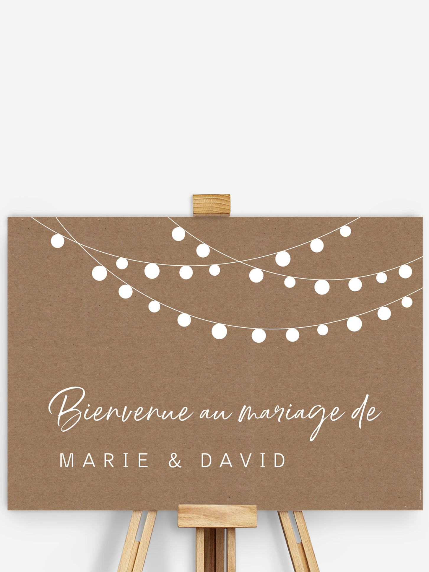 Poster bienvenue mariage Guirlande lumineuse