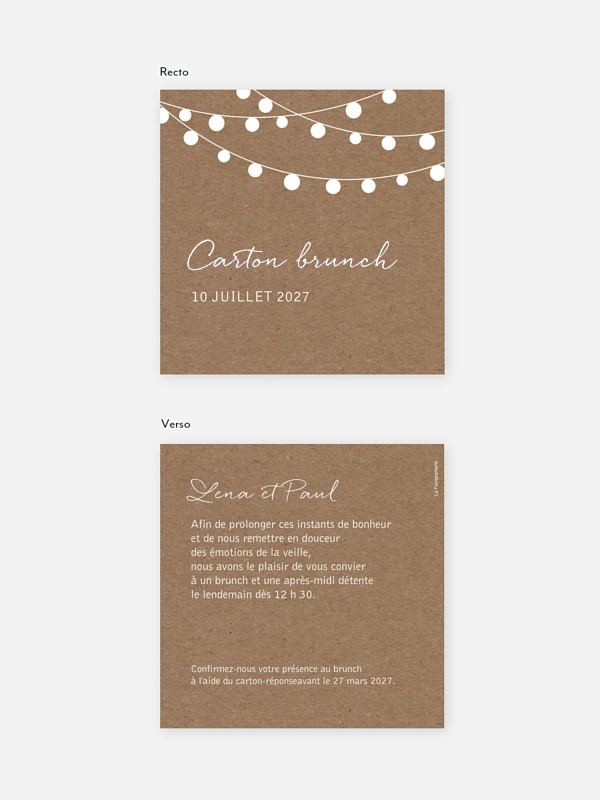 Carte brunch Guirlande lumineuse