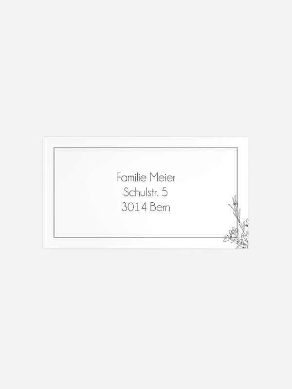 Empfängeraufkleber Trauer Flower Drawing