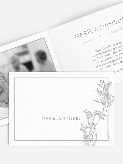 Trauerdanksagung Flower Drawing