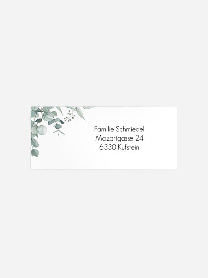 Absenderaufkleber Trauer Soft Greenery