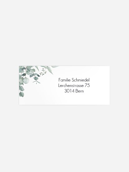 Absenderaufkleber Trauer Soft Greenery