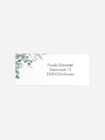 Absenderaufkleber Trauer Soft Greenery