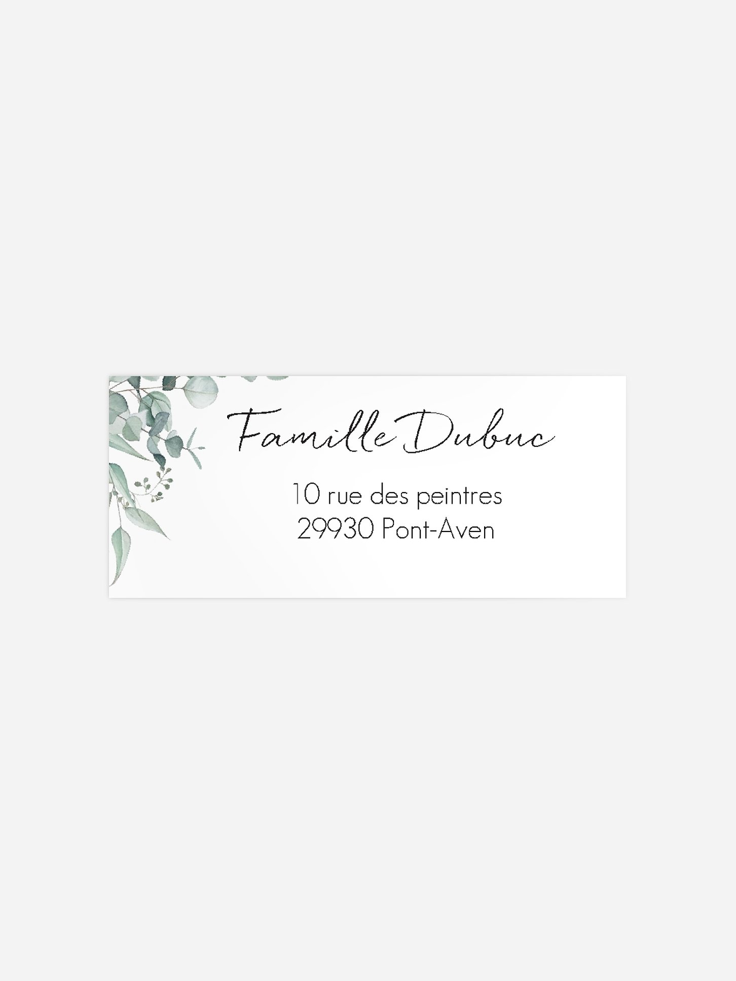Étiquette expéditeur baptême Soft Greenery