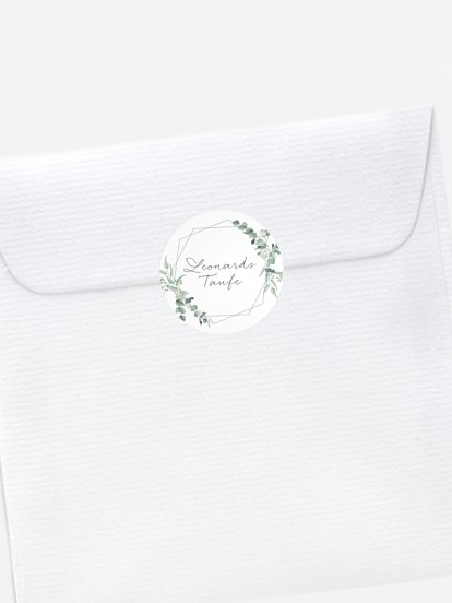 Aufkleber Kommunion Konfirmation Soft Greenery
