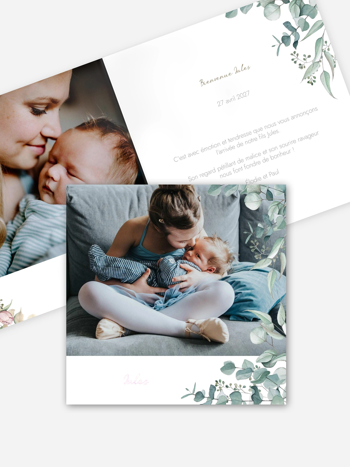 Faire-part naissance Soft Greenery