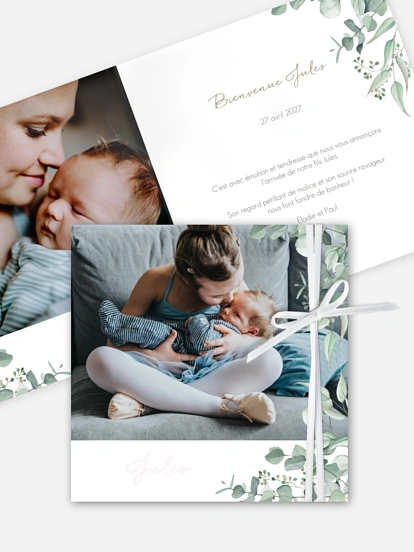 Faire-part naissance Soft Greenery