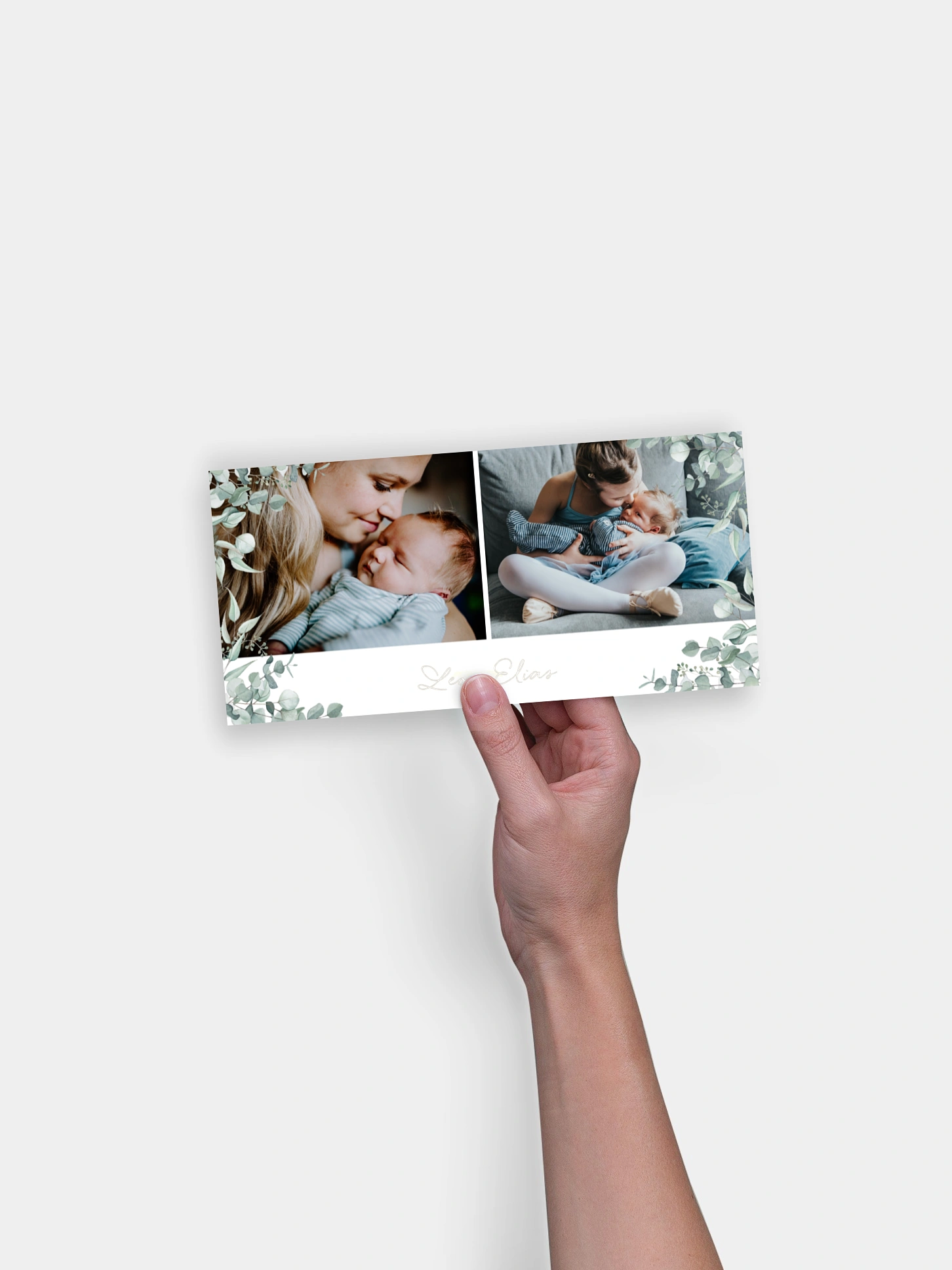 Geburtskarte Soft Greenery